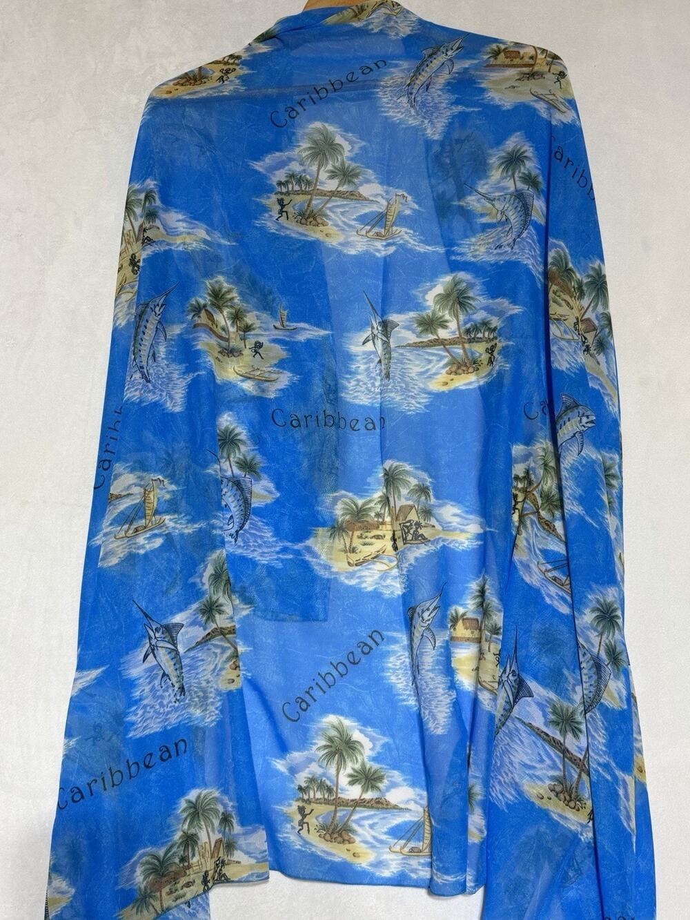 Rima Beachwear Wrap Sarong Shawl Scarf Caribbean Blue Island Lightweight 40"X64"